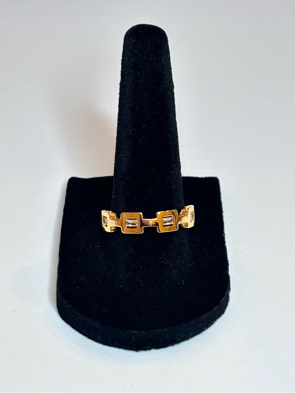 Rose gold geometric ring